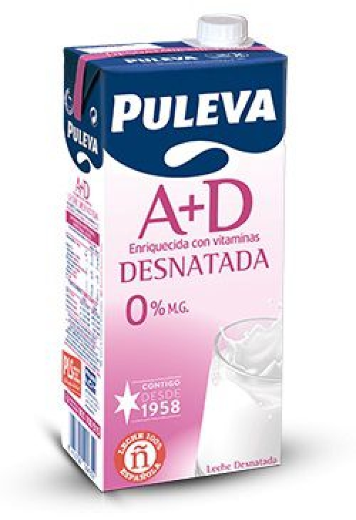 LECHE PULEVA DESNATADA A+D BRICK 1LT